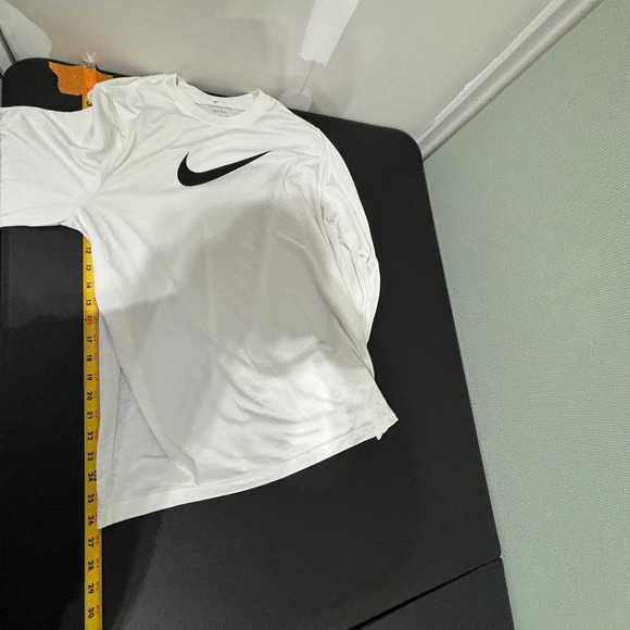 Nike Dri FIT Long Sleeve Athletic Shirt White Black Swoosh Men's XL+ - Picture 5 of 9